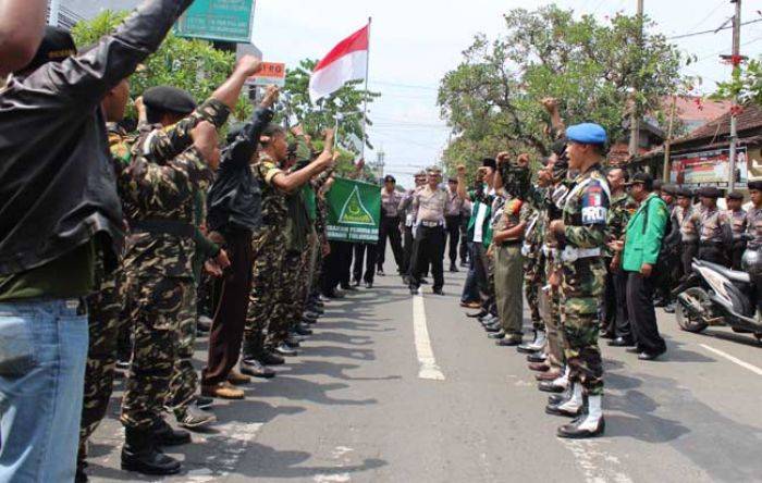 Ansor-Banser Datangi Mapolres Tulungagung, Tuntut Pembubaran Pengajian Dukung Khilafah