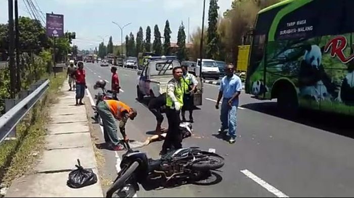 Tak Kuasai Medan, Pemotor Asal Kota Malang Dilindas Truk di Pasuruan