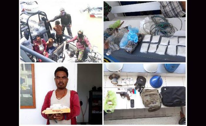 Satgas Garda Nusa 18 Tangkap Kurir Narkoba di Perairan Muara Tanjung Daun