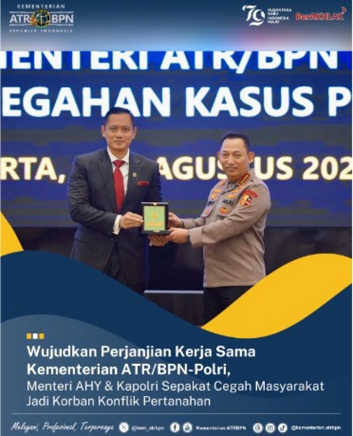 Kementerian ATR BPN Jalin Kerja Sama dengan Polri untuk Atasi Konflik Pertanahan