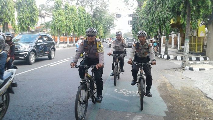 H+5 Lebaran, Sat Sabhara Polres Kediri Kota Gelar Patroli Bersepeda