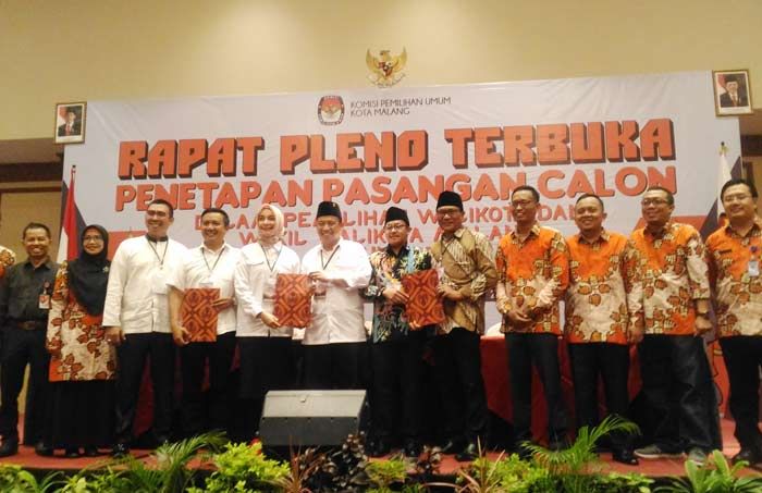 KPU Kota Malang Tetapkan 3 Paslon yang Maju di Pilwali 2018
