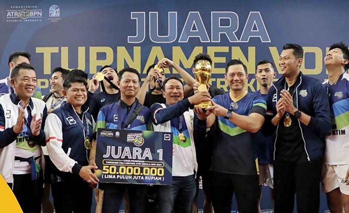 AHY Buka Final Turnamen Voli Menteri ATR/BPN Cup 2024, Jatim Raih Juara