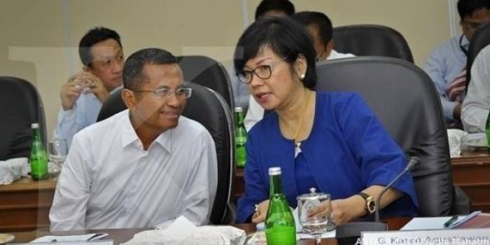 Menteri negara BUMN dan Direktur Utama Pertamina Karen. Foto: www.geoenergi.co