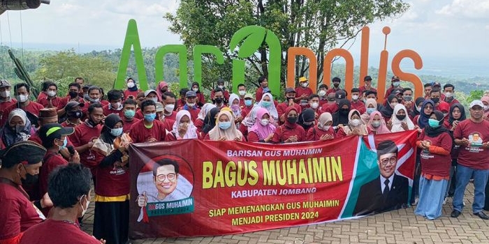 Realawan Bagus Muhaimin Jombang saat deklarasi dukungan untuk Muhaimin Iskandar. foto: AAN AMRULLOH/ BANGSAONLINE
