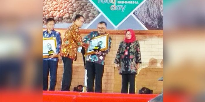Wakil Bupati Mojokerto Pungkasiadi menerima penghargaan dari Menteri Kesehatan Terawan Agus Putranto beserta Menteri Dalam Negeri Muhammad Tito Karnavian.