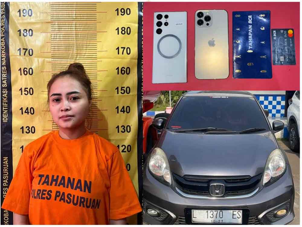 Tersangka dan barang bukti yang diamankan Mapolres Pasuruan.