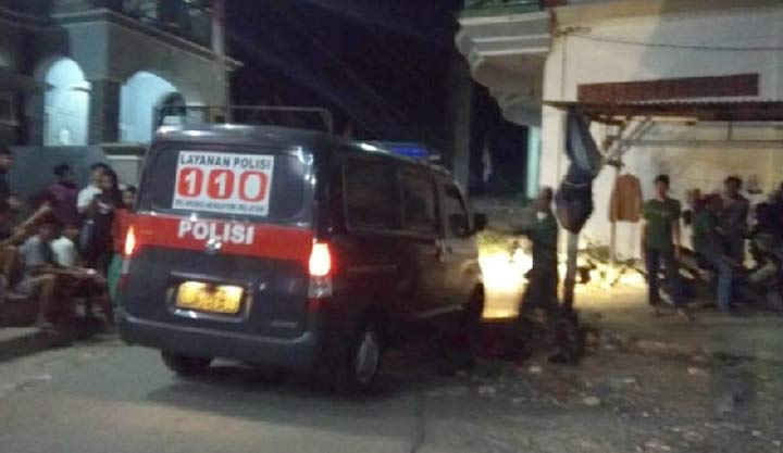 Suasana rumah kontrakan yang digerebek Densus 88.