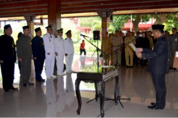 Prosesi mutasi dan pelantikan pejabat baru di Kabupaten Mojokerto. Foto: Yuid/Bangsaonline.com