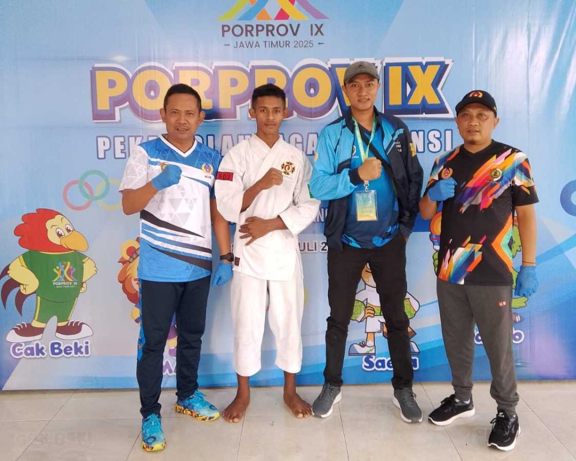 Atlet cabor Kempo Kontingen Kabupaten Mojokerto yang meraih medali di ajang Porprov IX Jatim