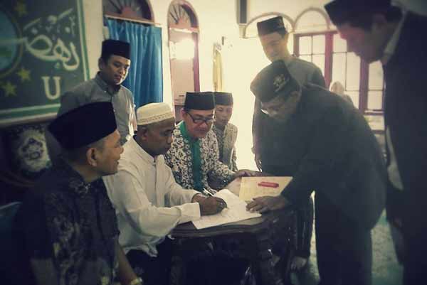 PWNU Lampung saat mendampingi Tim Visitasi Internal Dikti Kemristekdikbud dalam proses Visitasi Universitas Nahdlatul Ulama (UNU) Lampung. Foto: dakwatuna