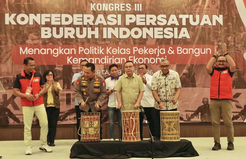Kongres III KPBI yang dirangkai dengan Seminar Ketenagakerjaan bertajuk “Peluang UU Perlindungan Buruh di Era Pemerintahan Baru” di Jakarta, Minggu (7/6/2026).