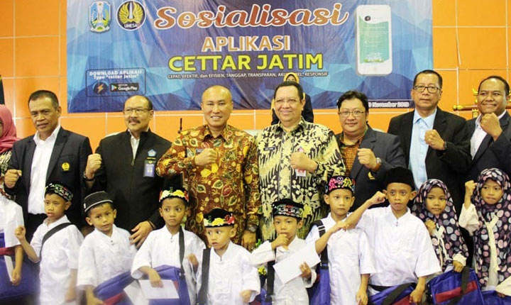 Sosialisasi aplikasi Cettar di Gedung Gema Unesa, Jalan Ketintang, Surabaya, Selasa (19/11) petang. foto: ist.