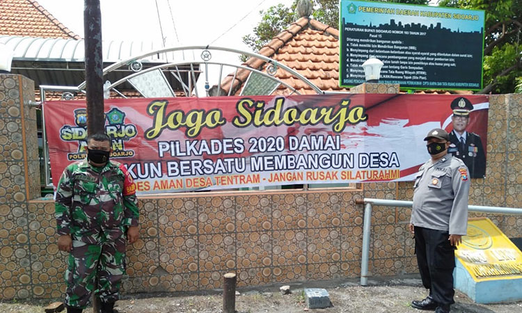 Sosialisasi Jogo Sidoarjo Pilkades 2020 Damai Rukun Bersatu Membangun Desa. (foto: ist)