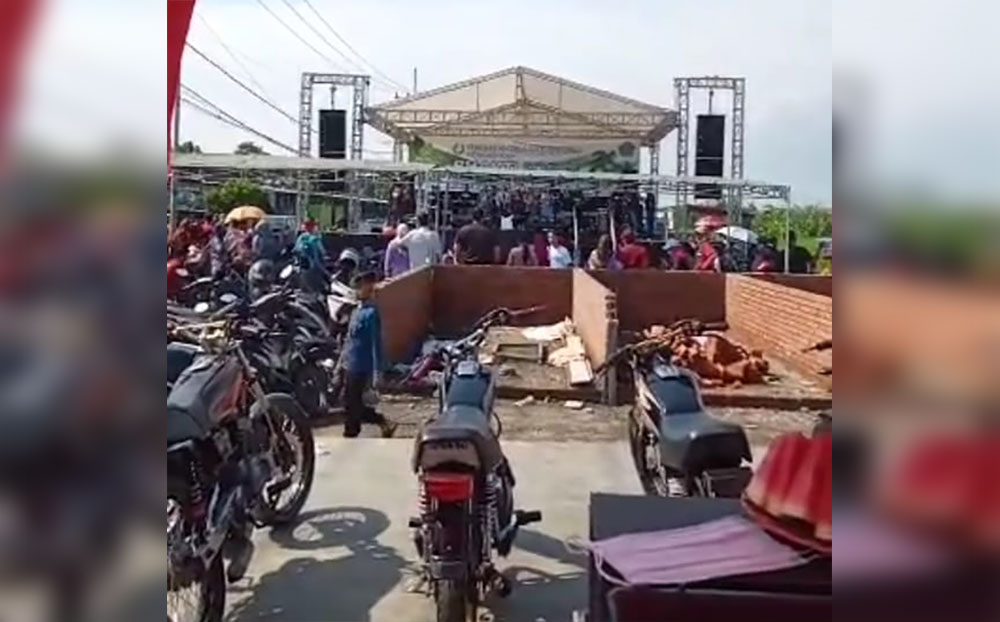 Acara baksos dan orkesan di Desa Kalisampurno yang dibubarkan Polsek Tanggulangin.