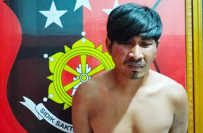Pelaku percobaan tindak pidana pencurian yang berhasil digagalkan oleh warga.