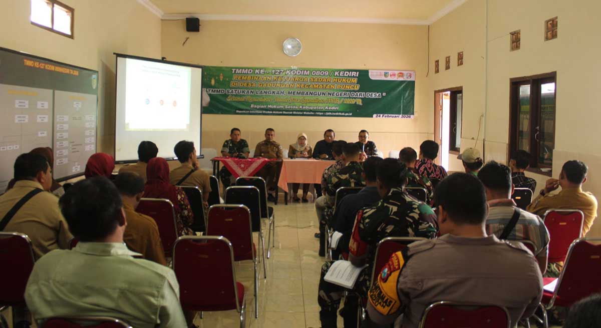 Penyuluhan hukum bagi masyarakat di Desa Gadungan, Kecamatan Puncu, Kabupaten Kediri. Foto: Ist