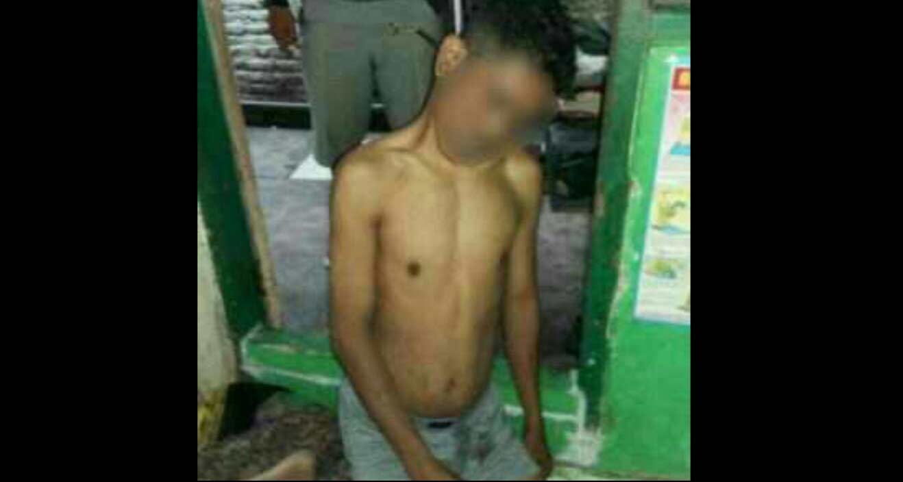 Posisi korban saat belum dievakuasi. foto: ekoyono/ BANGSAONLINE
