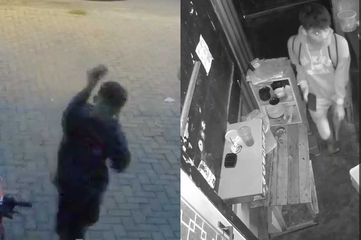 Tangkapan layar rekaman CCTV saat pelaku menjalankan aksi pencurian di sebuah warung  di Desa Modong, Kecamatan Tulangan, Sidoarjo.