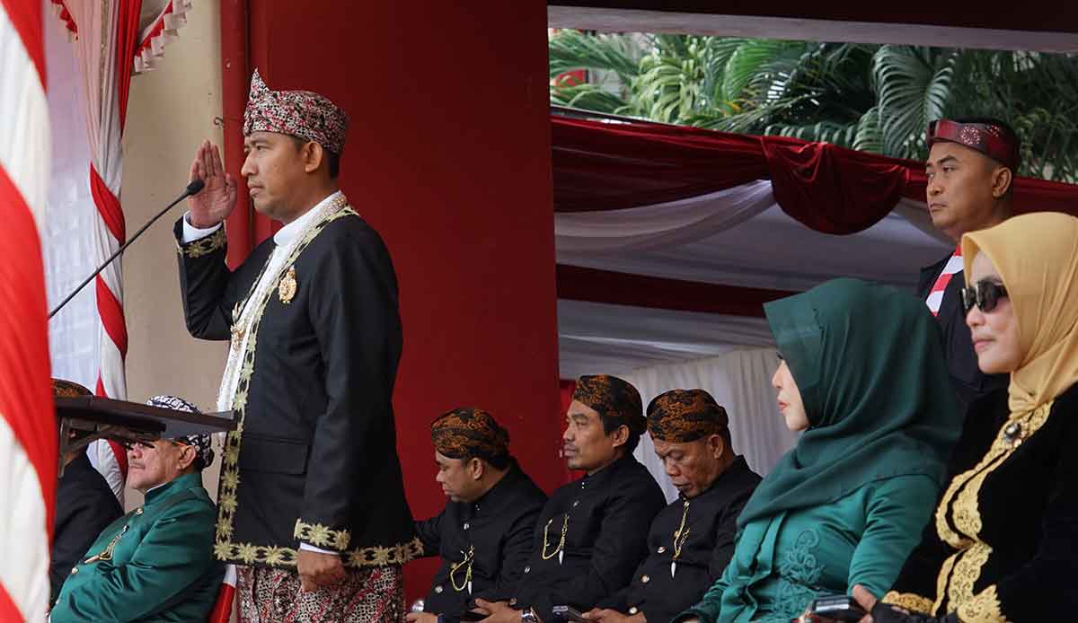 Bupati Sumenep, Achmad Fauzi Wongsojudo, saat peringatan HUT ke-80 RI.
