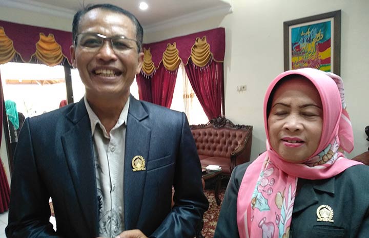 Sugiono Ketua Fraksi PDIP DPRD Kota Malang, dan Retno Sumarah, Wakil Ketua DPRD Kota Malang.