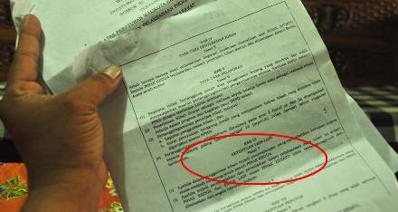 Lampiran Perwali tentang Prodamas yang diterima salah satu ketua RT. (Arif Kurniawan/BANGSAONLINE)