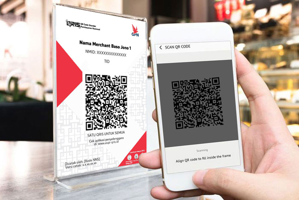 Pembayaran Non Tunai dengan QR Code Indonesian Standard (QRIS). Foto: Ist
