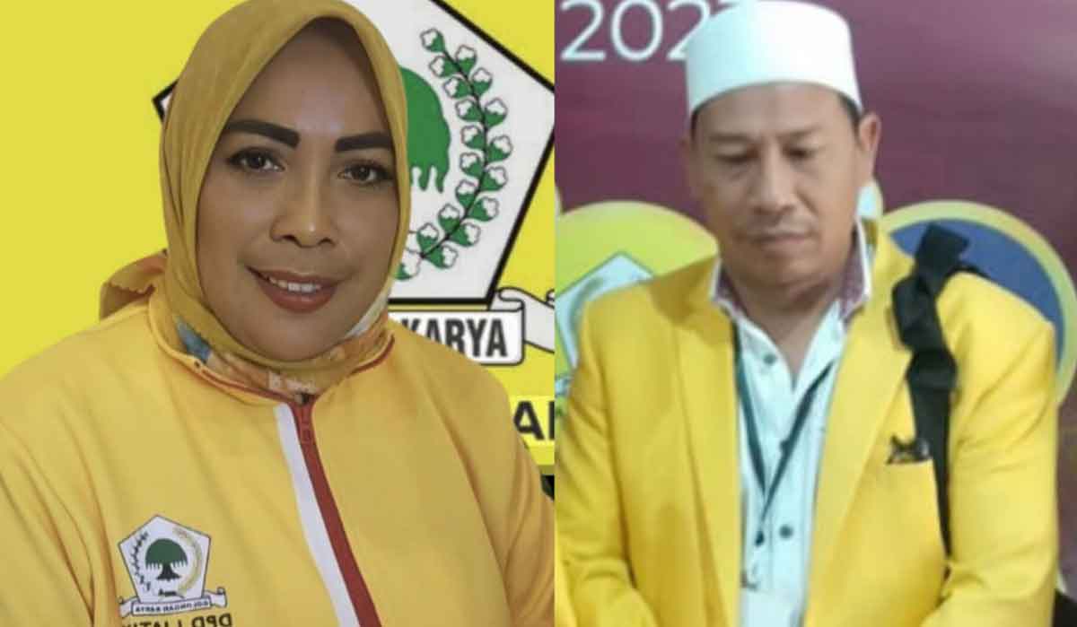 Kolase foto Anis Ambiyo Putri dan Asroin Widiyana. Keduanya bakal maju sebagai Calon Ketua DPD Golkar Gresik periode 2025-2030.