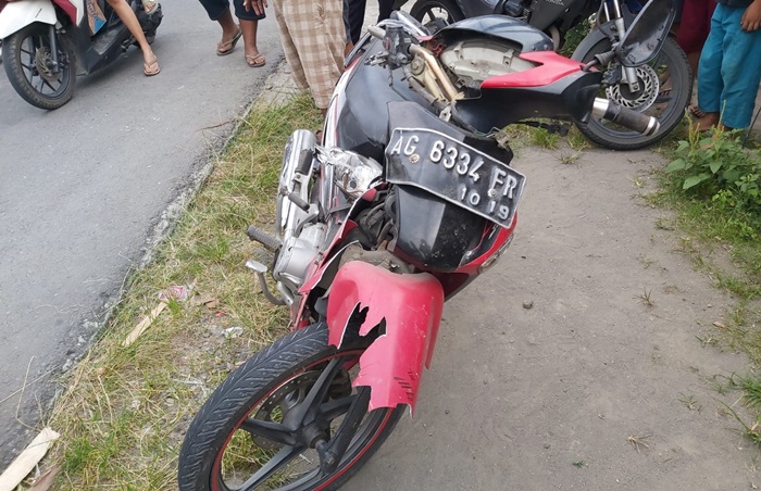 Kondisi sepeda motor milik korban usai laka di Desa Gedangsewu, Pare, Kediri. foto: ist.