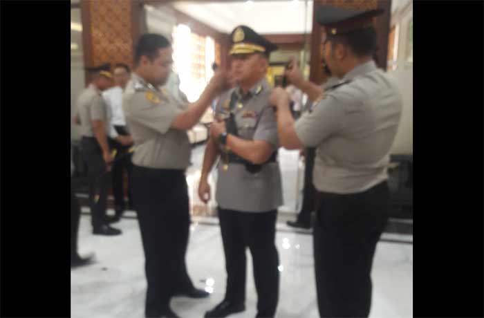 AKBP Roni Faisal Saiful Faton, S.I.K saat sertijab Kapolres Kediri. foto: ANATASIA/ BANGSAONLINE