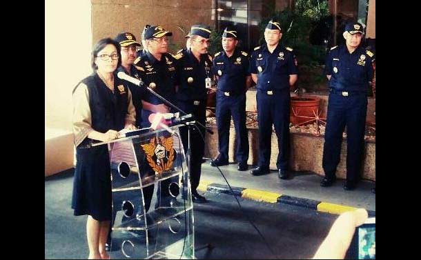 Menkeu Sri Mulyani saat mengumumkan kenaikn cukai rokok. foto: dok. humas setkab