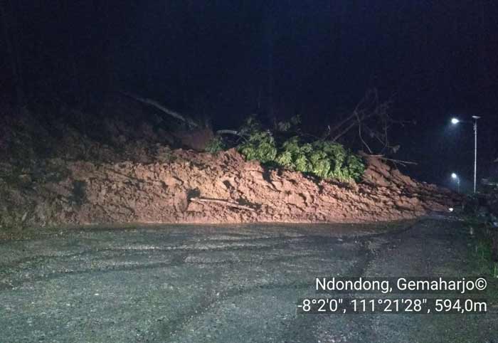 Km 228 Dusun Dondong, Desa Gemaharjo, Pacitan yang rawan longsor. (ist) 