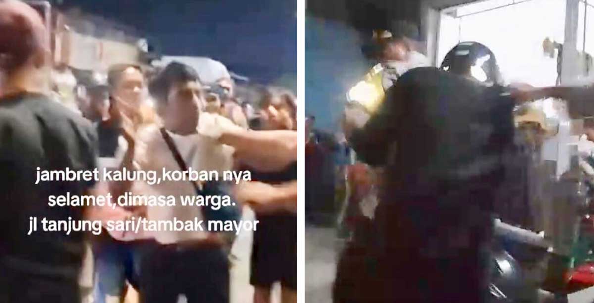 Kolase foto video jambret yang ditangkap di Surabaya.