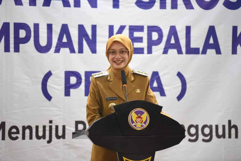 Wali Kota Kediri Vinanda Prameswati saat memberi sambutan. (Ist)
