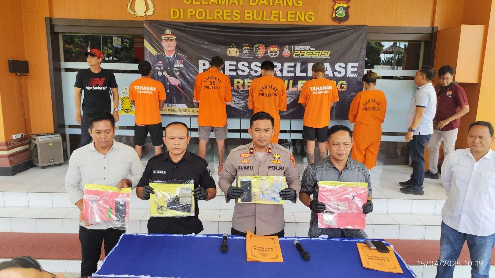 Konferensi pers Polres Buleleng dalam pengungkapan kasus narkotika