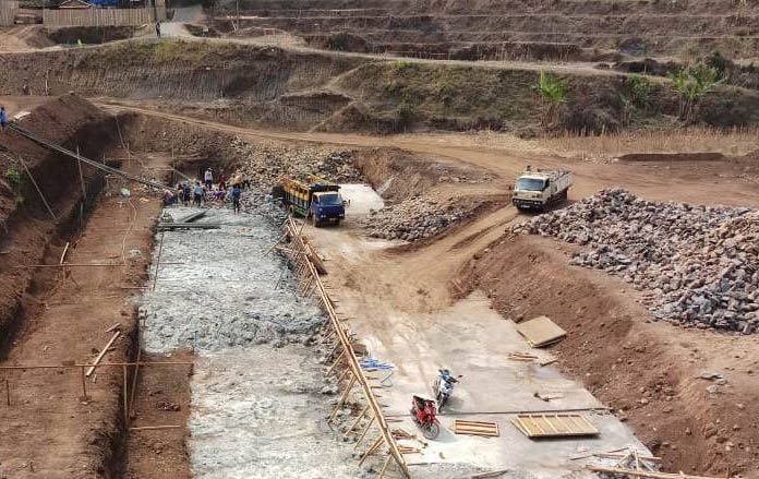 Embung Welulang di Pasuruan yang sudah dibangun.