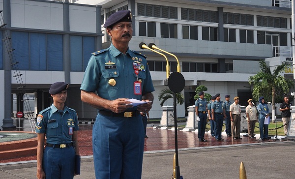 Kepala Staf Koarmada II Laksma TNI Iwan Isnurwanto saat menyampaikan amant.