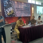 Pembukaan pelatihan pembuatan produk TV Commercial (TVC) di Hotel Cahaya Berlian, Jalan Raya Panglegur, Pamekasan, Senin (22/07/19).