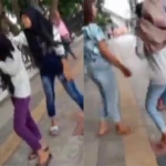 Cuplikan video saat para remaja putri melakukan penganiayaan diduga terhadap temannya sendiri. 