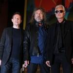 Anggota Led Zeppelin John Paul Jones, Robert Plant and Jimmy Page. foto: repro mirror.co.uk