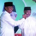 Pasangan Bakal Calon Bupati dan Wakil Bupati Malang, Rendra Kresna-H Muhammad Sanusi saat diperkenalkan ke publik. (foto: tuhu priyono/BANGSAONLINE) 