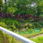 Suasana rekonstruksi mayat dalam koper di Blitar yang libatkan 150 personil kepolisian. 