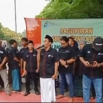 Ketua Paguyuban Soundman Pastim, Lukman Hakim saat berorasi