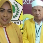 Kolase foto Anis Ambiyo Putri dan Asroin Widiyana. Keduanya bakal maju sebagai Calon Ketua DPD Golkar Gresik periode 2025-2030.