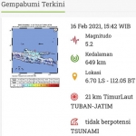 Gempa di Tuban.