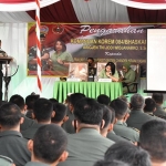 Danrem 084/BJ, Brigjen TNI Widjanarko, saat memberi sambutan di Sumenep.