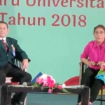 Menteri Perikanan Republik Indonesia saat menjadi pemateri dalam pengenalan lingkungan kampus kepada mahasiswa baru (maba) di Universitas Brawijaya Malang, Selasa (14/8).