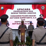 Kegiatan pengukuhan dan Sertijab yang dipimpin Kapolres Ngawi, AKBP Dwiasi Wiyatputera, Senin (6/2/2023).