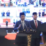 Menteri Hukum saat memberi sambutan.