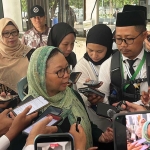 Alissa Wahid usai mengisi materi dalam Diklat PPIH 2026 di Asrama Haji Pondok Gede, Jakarta Timur. Foto: M. SULTHON NEAGARA/BANGSAONLINE